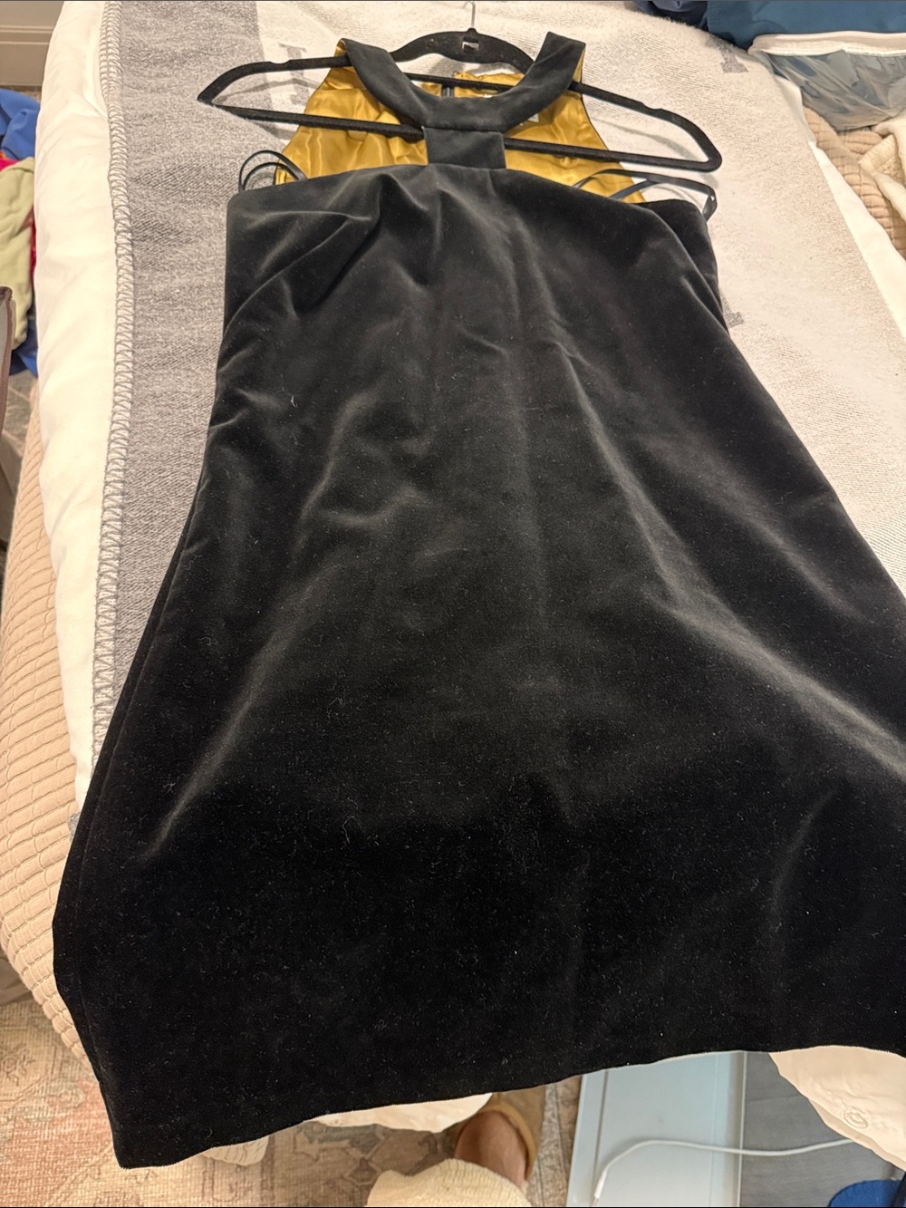 Black Velvet Halter Dress